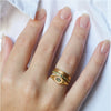 Diamond ring - 18k solid gold & green Sapphire