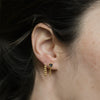 Decorated earrings - 18k solid gold & black diamonds