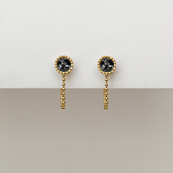 Black diamond earrings - 18k solid gold