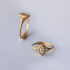 White Lotus Ring - 18k gold & Marquise Diamond