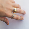 Blue Pyramid Diamond Ring On hand