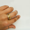 Hexagon Taper Ring - 18k gold & Diamonds