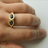 Lotus drop ring - 18k solid gold & Sapphires