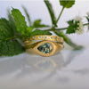 Drop ring - 18k solid gold & Green Sapphire