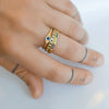 Six Hexagons ring - 18k solid gold & sapphires