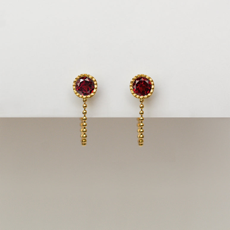 Garnet earrings - 18k solid gold
