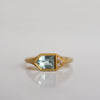 Fancy Baguette Ring - 18k gold & Sky Topaz