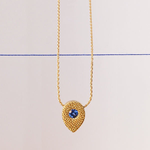 Drop necklace - 18k gold & Sapphire