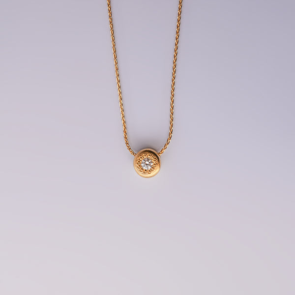 Diamond basic necklace - 18k solid gold
