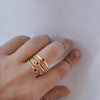Rhombus ring - 18k solid gold & Ruby