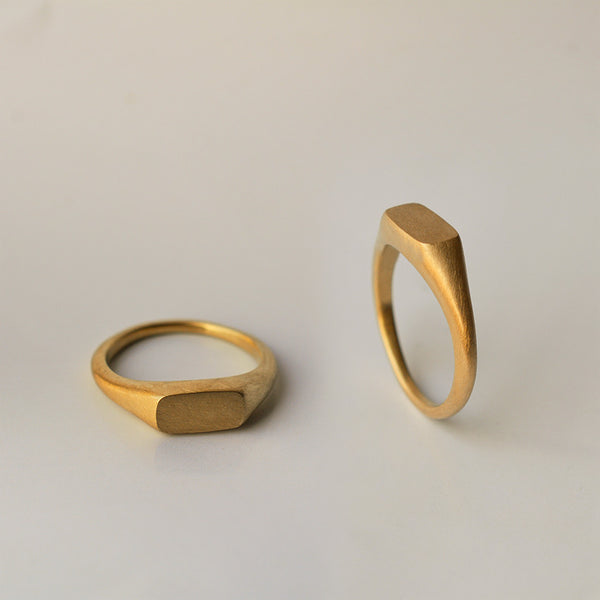 Rectangle ring - 18k solid gold