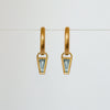 Taper earrings - 18k solid gold & Sky Topaz