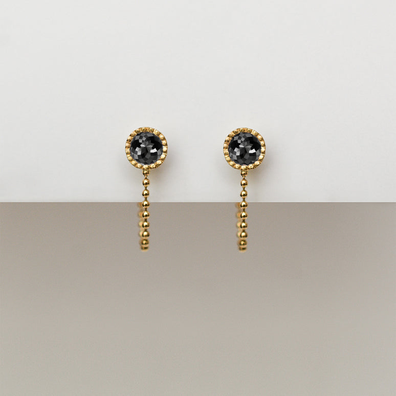 Black diamond earrings - 18k solid gold
