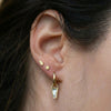 Taper earrings - 18k solid gold & Sky Topaz