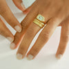 Diamond Aqua Ring - 18k solid gold