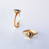 Black Lotus Ring - 18k gold & Marquise Diamond