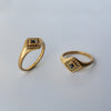 Diamond ring - 18k solid gold & black diamond
