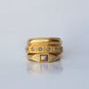 Diamond Square ring - 18k solid gold Gray Diamond