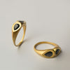 Lotus drop ring - 18k solid gold & Sapphires