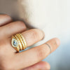 Diamond ring - 18k solid gold & Aquamarine