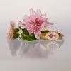 Diamond ring - 18k solid gold & Pink Sapphire
