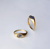 Halo Drop ring - 18k solid gold & Sapphires