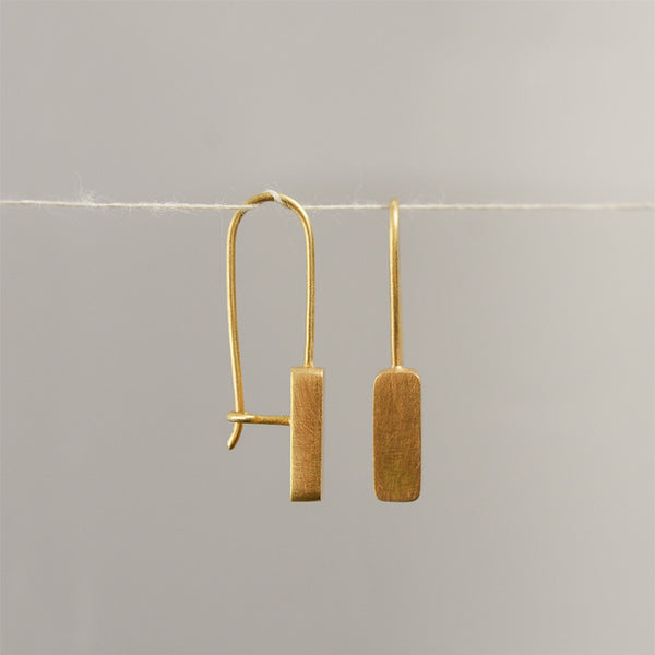 Rectangle Earrings - 18k solid gold