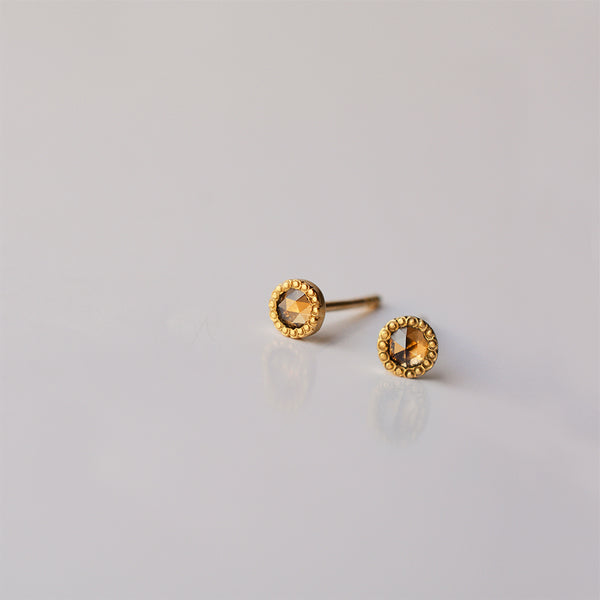 Chocolate Diamond stud earrings - 18k solid gold