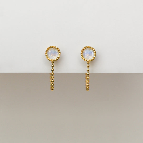 Moonstone earrings - 18k solid gold