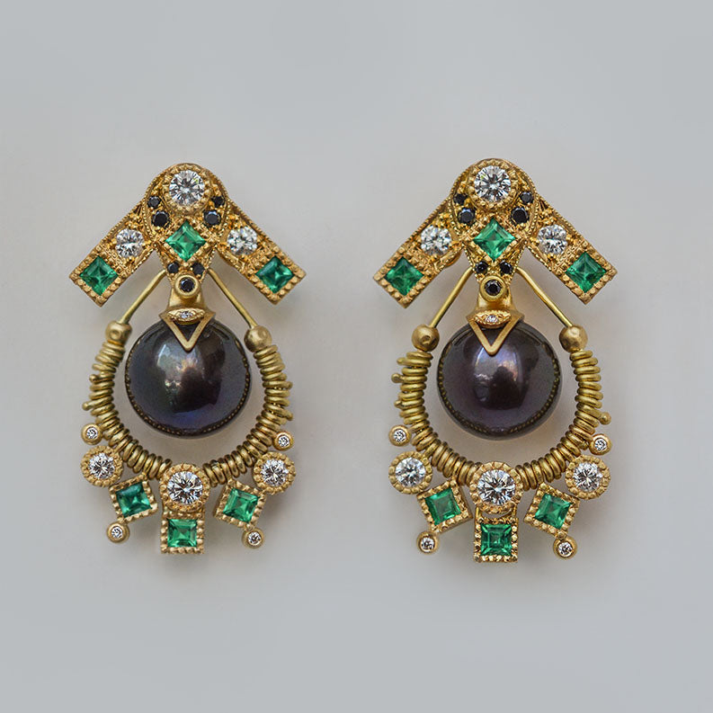 Etruscan earrings - 18k solid gold