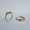 Two Butterfly Ring - 18k gold with Green Sapphire & diamonds