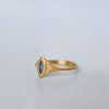 Blue Lotus Ring - 18k gold, Sapphire & Diamonds side