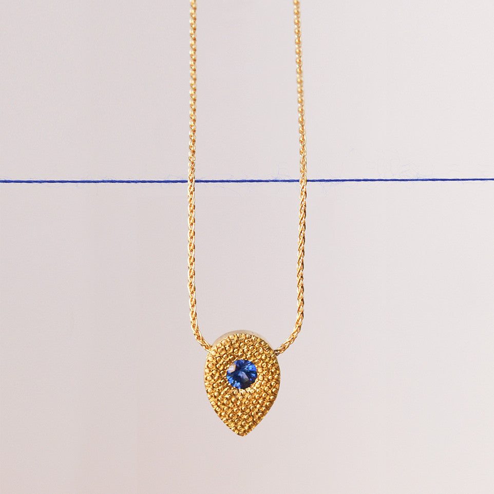 Drop necklace - 18k gold & Sapphire