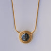 Coin necklace - 18k gold & Sapphire