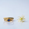 Oval eye ring - 18k solid gold & Sapphire